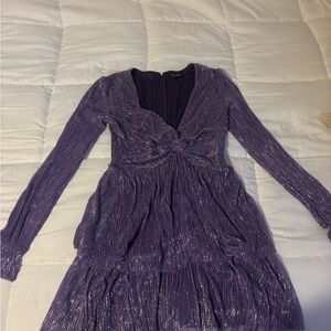 Trixxi Purple Glitter Mini Dress